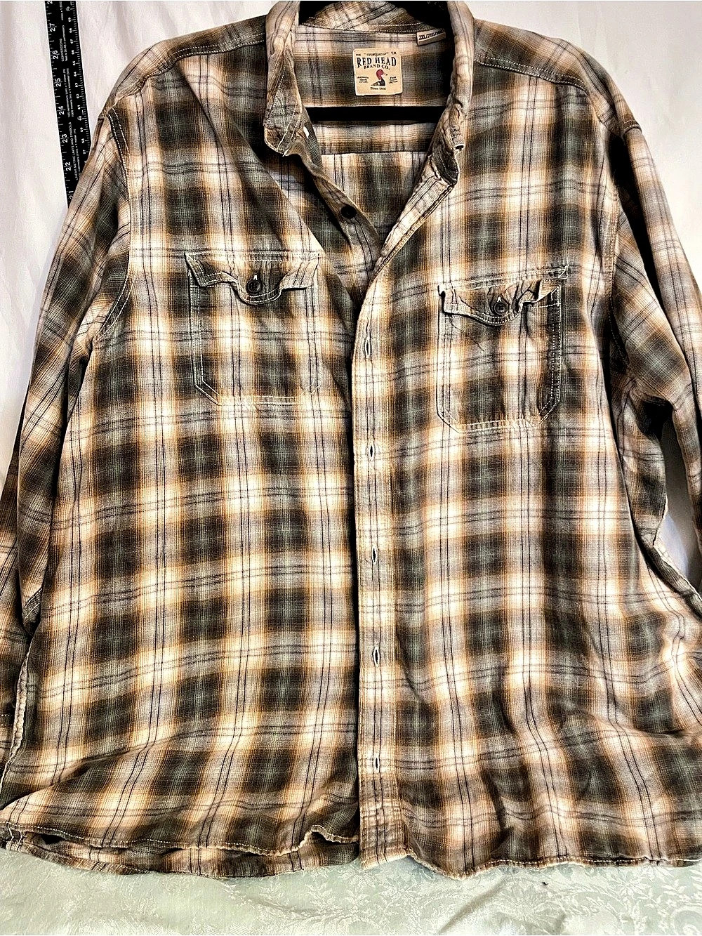Red Head Brand Co. Men's Plaid Button Down Brown 2XL